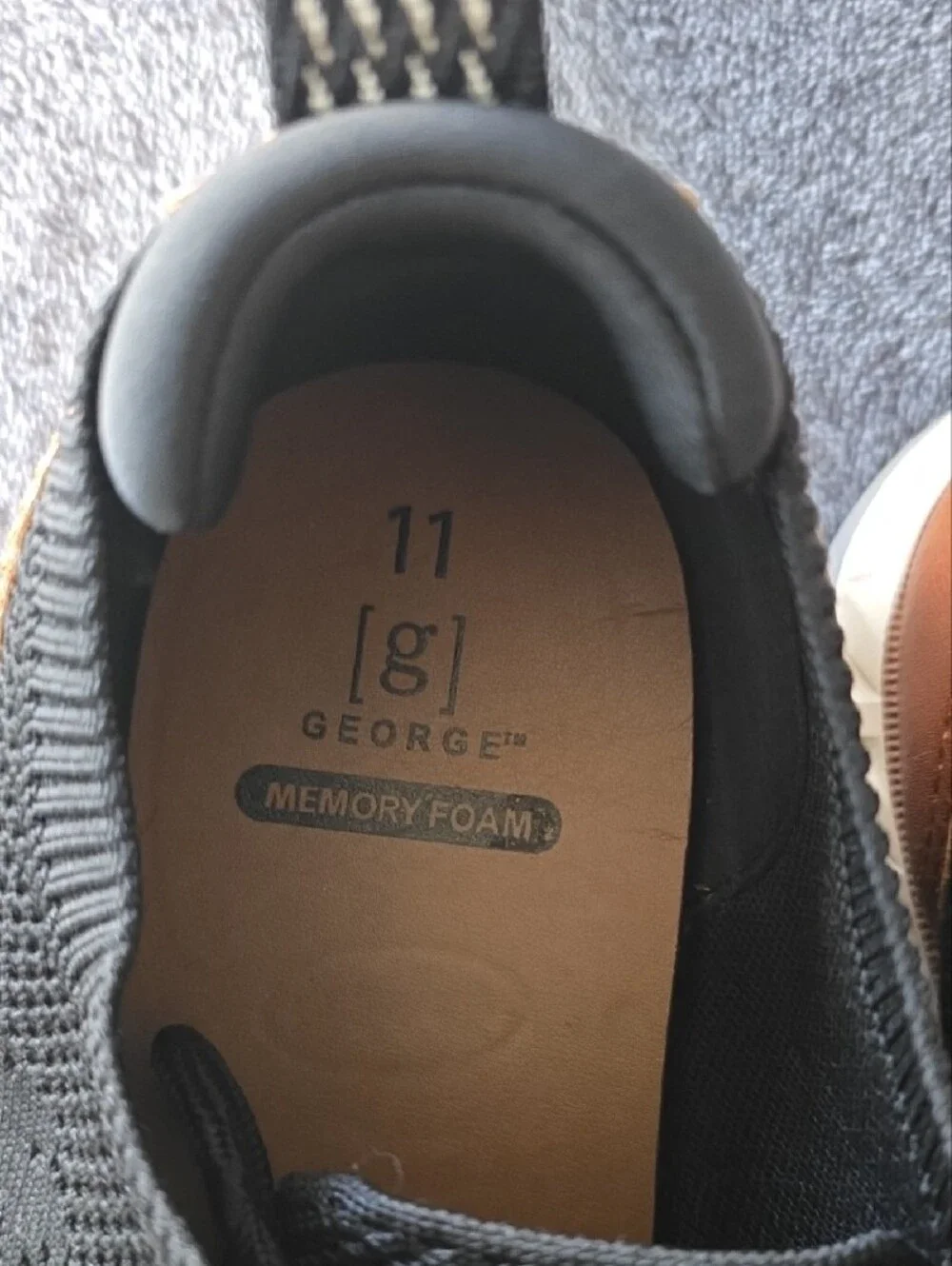 George Black Knit Oxfords with Brown Accent